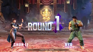 Street Fighter 6  Chun Li vs Ryu Hard AI Versus Mode SF6 [upl. by Nino]