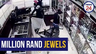 WATCH  Lenasia jewellery heist Five armed men make off with R1m [upl. by Aihtnamas42]