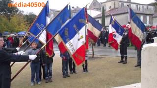 Cérémonies 11 novembre 2014 Monument aux Morts de SaintSever 40500 [upl. by Ynneg878]