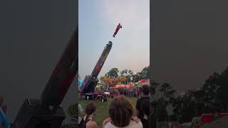 Human Cannonball Launches For World Record 185ft⁉️ [upl. by Aleetha]