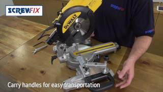 DEWALT DWS773GB 216MM SINGLEBEVEL SLIDING MITRE SAW  Screwfix [upl. by Vrablik]