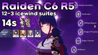 Raiden C6 R5 40 Spiral Abyss Floor 123 14s [upl. by Ryter112]