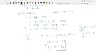 equilibrium in oligopoly market reaction function [upl. by Nahtaoj]