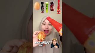 MAKAN TELUR SUPER PEDAS⁉️ mukbang eatsambel challenge food foodie spicy comedy comedymusic [upl. by Fessuoy]