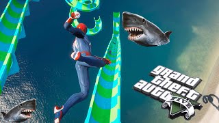 GTA 5 Ragdolls SPIDERMAN JumpsFails Euphoria Physics [upl. by Maxy]