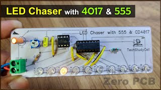 LED chaser circuit using 4017 and 555 timer IC  UTSOURCE [upl. by Sidra168]