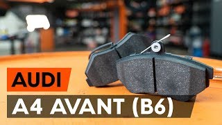 How to change front brake pads  front brake pad set on AUDI A4 B6 8E5 TUTORIAL AUTODOC [upl. by Emilie]