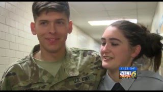 Soldier surprises fiancee after yearlong deployment [upl. by Cass7]