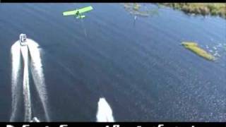 Airplane Tows Barefoot Water Skier [upl. by Tound534]