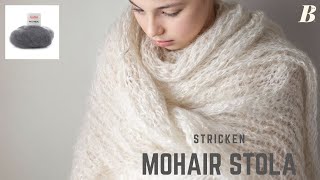 Eine leichte Stola aus Mohair in grau stricken mit Stricknadelspitzen [upl. by Orelee]