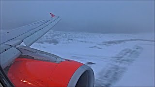 Low Visibility Snowy Landing  Rovaniemi Airport Lapland  EasyJet A320 [upl. by Dnomso312]