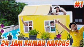 24 JAM DI RUMAH KARDUS APUNG 1 WARNA DI ATAS AIR KOLAM RENANG  Vlog amp Drama Lucu  CnX Adventurers [upl. by Avle]