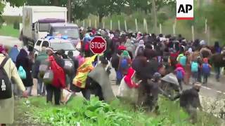 Migrants crossing border from Serbia to Croatia [upl. by Idelle]