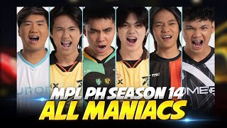 ALL MANIAC Play in MPL Philippines Season 14 Demonkite FannyKelra RubySuper Marco Moskov [upl. by Innig]