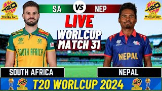 Live Nepal vs South Africa T20 World Cup Match 31 Live Match Today  NEP vs SA Live match [upl. by Assirialc]