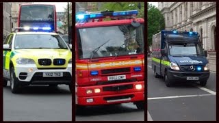 Fire Engines Police Cars and Ambulances responding  Compilation 13 [upl. by Nsaj]