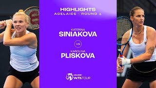 Katerina Siniakova vs Karolina Pliskova  2024 Adelaide Round 1  WTA Match Highlights [upl. by Vladimar]