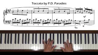 Toccata in A by PD Paradies Piano Tutorial [upl. by Bayless789]