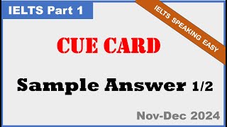 IELTS Part 1 Questions amp Answers NovDec 2024 EP1 [upl. by Icyac]