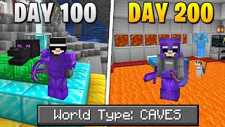 I Survived 200 Days Of Hardcore Minecraft In A Cave Only World [upl. by Pegma623]