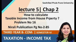 How to calculate Taxable Income from House Property Chapter 2 Problem No 16  Pg No 285 [upl. by Yerffe]