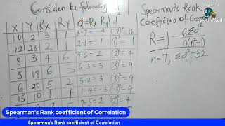 Statistics 2  Spearmans Rank coefficient of Correlation [upl. by Lyrad]