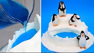 Penguins Of Madagascar Jello Pool Cake  How to make by CakesStepbyStep [upl. by Bert]