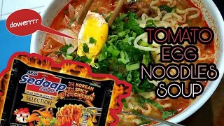 MIE SEDAAP KOREAN SPICY CHICKEN IN TOMATO EGG NOODLES SOUP SIMPLECHINESE FOOD [upl. by Bathesda]