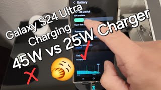 How fast can the Samsung Galaxy S24 Ultra charge 45w charger [upl. by Llerrit]