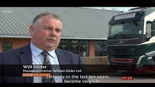 William Gilder tells the BBC about the robbery epidemic hauliers face [upl. by Lednahc703]