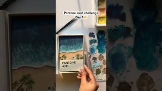 Pantone card challenge Day 1🫶 pantone art challenge painting [upl. by Awra]