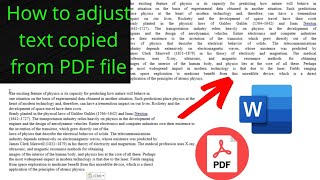 How to adjust and justify text in Microsoft word that has been copied from a pdf file [upl. by Akeenahs32]