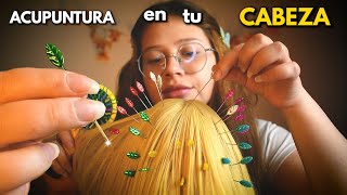 💆‍♀️ Te Hago Acupuntura Cerebral🧠 ASMR para QUITAR el ESTRES 😴 Peinado Suave  Vivalen ASMR [upl. by Annelak]