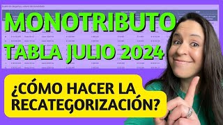 MONOTRIBUTO JULIO 2024 ​🔥​ ¿Por qué todos deben recategorizarse 😱​ [upl. by Atnuahs]