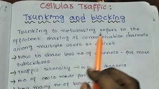 cellular traffic Trunking and blockingCellular and mobile communicationCMC [upl. by Lydon446]