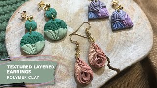 Polymer Clay Tutorial 101 Textured Layered Earrings [upl. by Giselle]