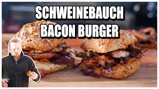 Schweinebauch Bacon Burger von der Plancha  Plancha Grillen [upl. by Tedmund217]