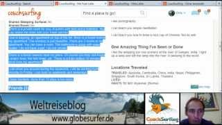 Video Blog Weltreise Special Wie funktioniert Couchsurfing [upl. by Elnora]