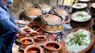 POT BIRYANI MAKING  Traditional Matka Chicken Biryani Recipe  Mutton Biryani Cooking in Clay Pot [upl. by Flory]