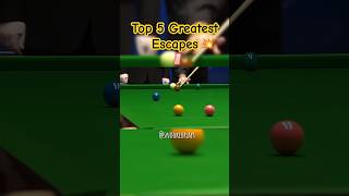 Top 5 Greatest escape 🔥😵 snooker billiards 8ballpool [upl. by Kennet]