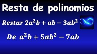 81 Resta de polinomios con dos variables y exponentes MUY FÁCIL [upl. by Frentz415]