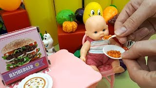 Baby Dolls Kitchen Cooking and Surprise Eggs [upl. by Syned548]