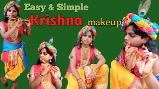 Easy Krishna makeup  simple method krishna makeup sreekrishna jayanthi makeover  sreekrishna [upl. by Nilrem28]