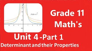 Grade 11 Maths Unit 4 Determinant and Their Properties part 1 [upl. by Nythsa]