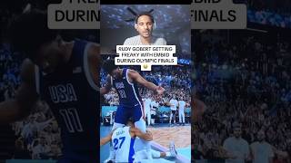 RUDY GOBERT GETTING FREAKY WITH EMBIID DURING OLYMPIC FINALS 💀 olympics basketballshorts funny [upl. by Mallin]