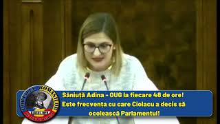 Săniuță Adina  OUG la fiecare 48 de ore Este frecvența cu care Ciolacu a decis să ocolească Parlam [upl. by Ailemaj]