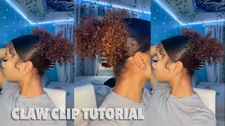 EASY Curly Hair Claw Clip amp Edges Tutorial  Vlogmas Day 19 [upl. by Ellora270]