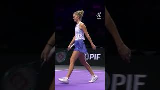 Catlike reflexes at the WTAFinalsRiyadh 😻 WTA GabrielaDabrowski ErinRoutliffe [upl. by Omrelliug]