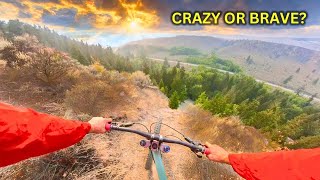 BIGGEST Mountain Bike Drop On Earth  Terrifying [upl. by Yentihw]