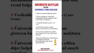 Üniversite Kayıtları İçin Gerekli Belgeler yks tyt keşfet gündem keşfetteyiz yks2024 ayt lgs [upl. by Abbotsen]